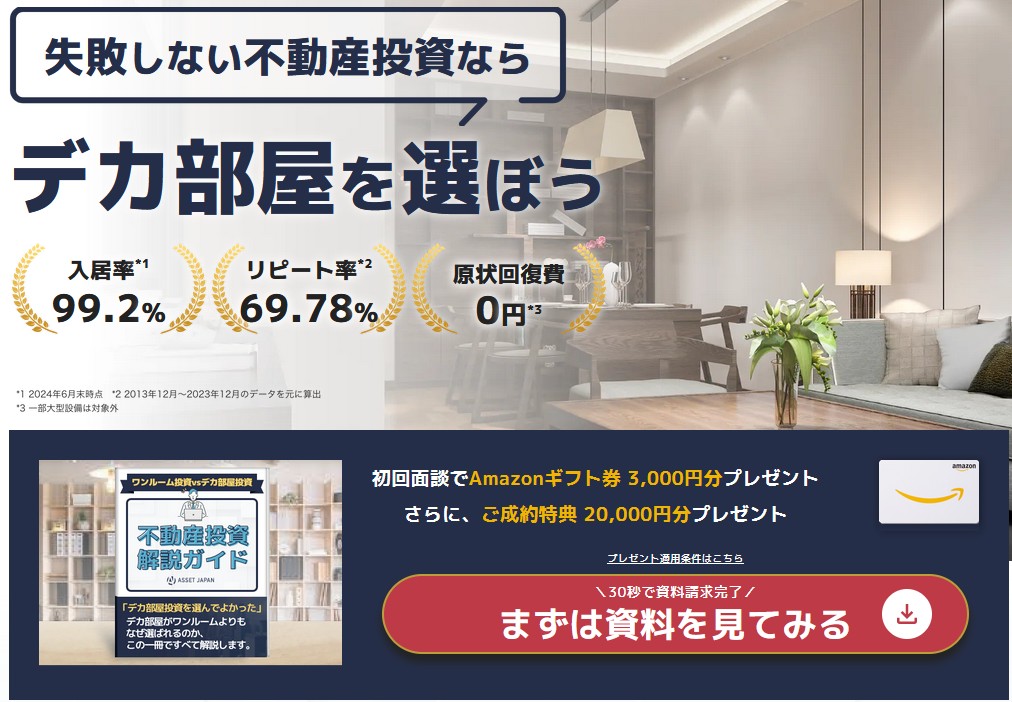 アセットジャパン　Amazonギフト券　キャンペーン　不動産投資