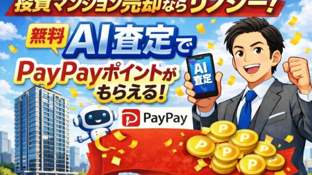投資マンション売却ならRENOSY(リノシー)！無料AI査定でPayPayポイントがもらえる！